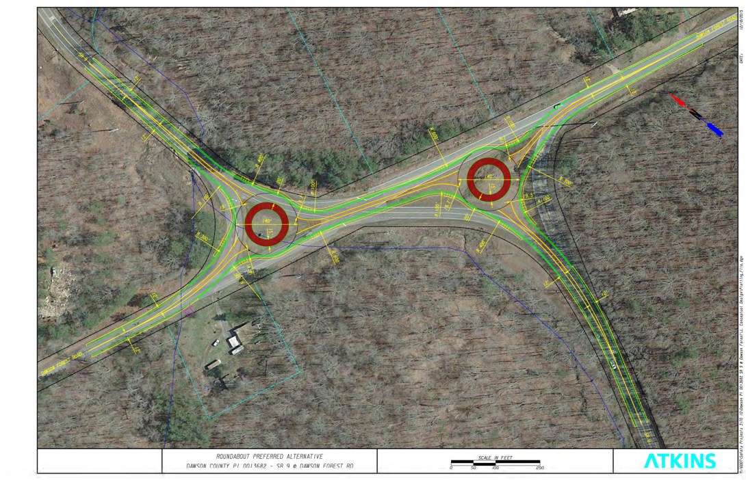 Hwy. 9 and Dawson Forest Roundabout