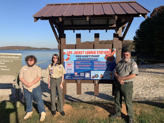 Eagle Scouts life jacket loaner station